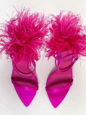 Fuchsia Satin Heels